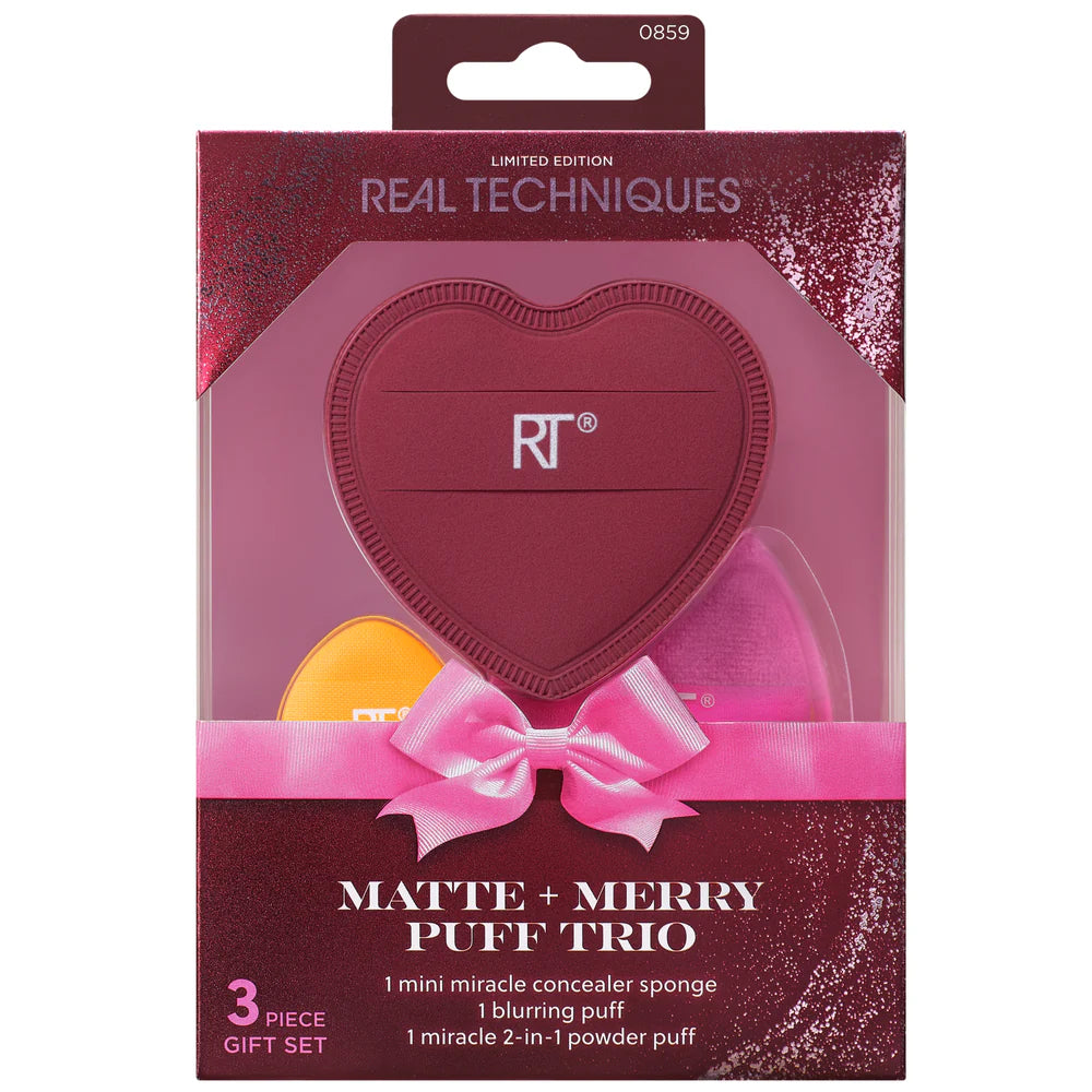 مجموعة Real Techniques Matte + Merry Puff الثلاثية