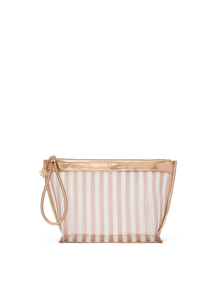 Victoria's Secret Bronze Wristlet Beauty Pouch.