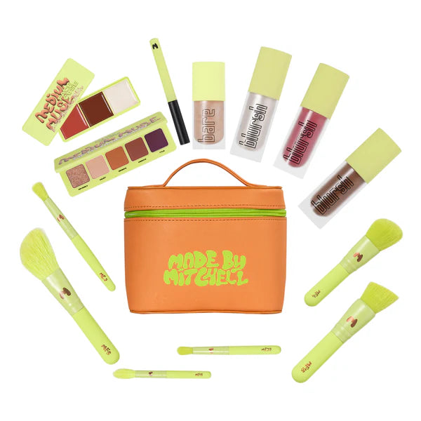 Made By Mitchell Face Case - 13 Piece Makeup Bundle - Includes Matching Vanity