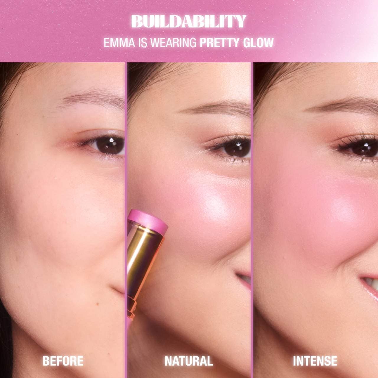 شارلوت تلبري Unreal Lip + Cheek Glow Blush Stick مع حمض الهيالورونيك