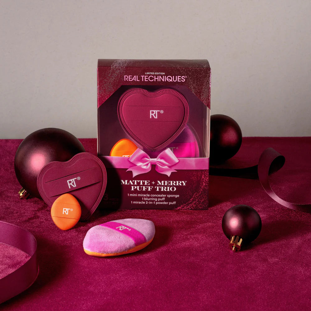 مجموعة Real Techniques Matte + Merry Puff الثلاثية