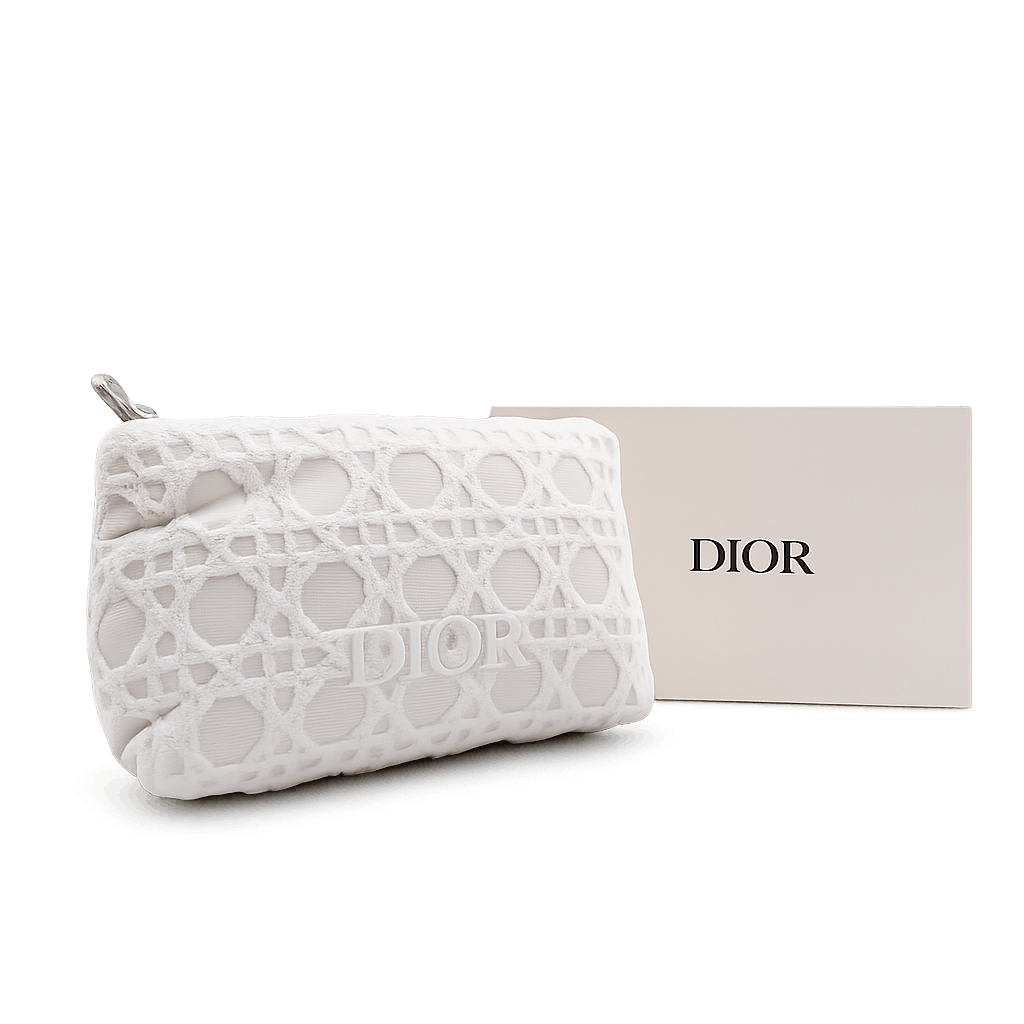 Dior Beauty White Cosmetic Bag Pouch