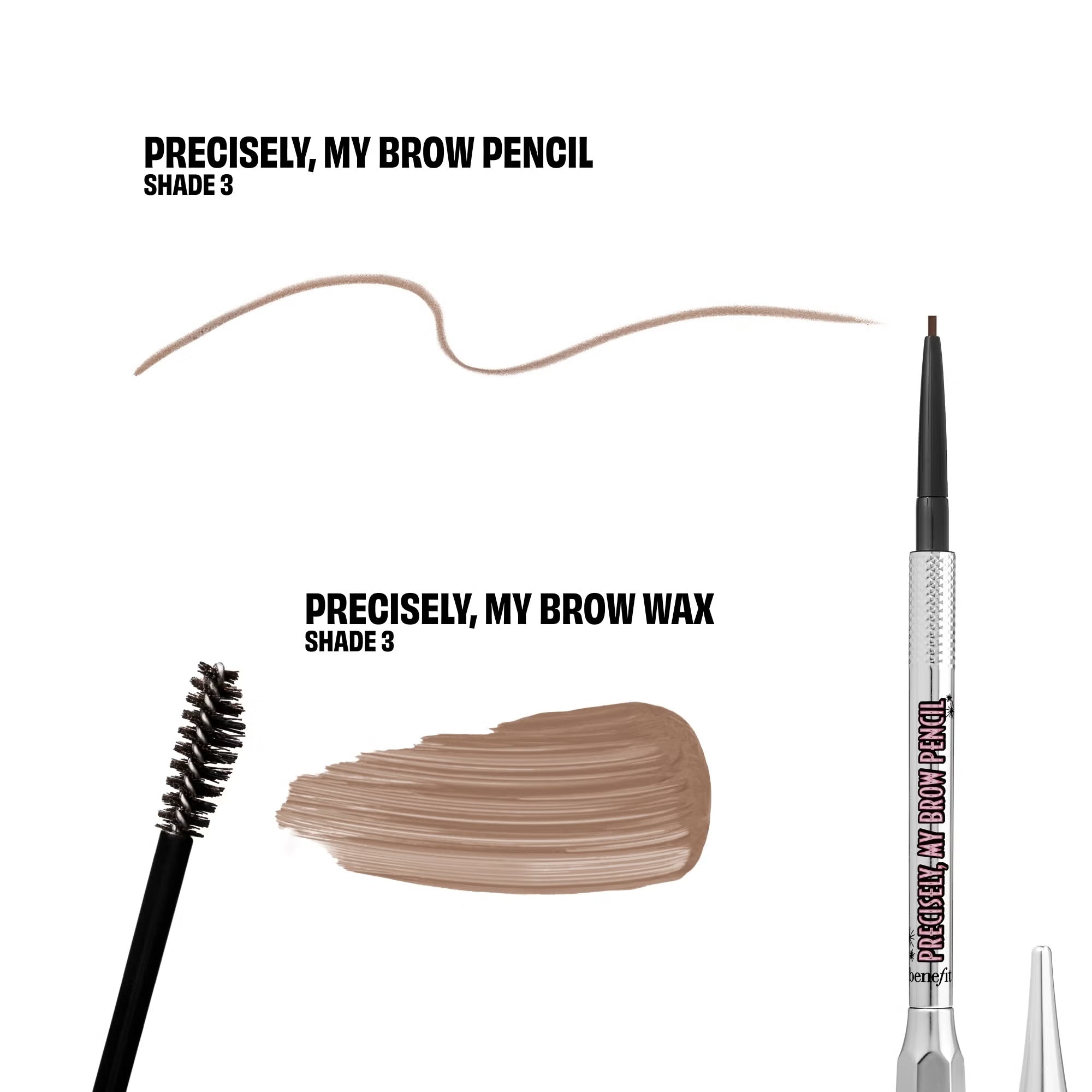 مجموعة Benefit Cosmetics Precisely My Brow Pack – قلم حواجب وواكس مزدوج