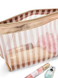 Victoria's Secret Bronze Wristlet Beauty Pouch.