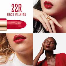 Valentino Rosso Lipstick Set 123R Matte 22R Satin Refill & Red Geometric Pouch