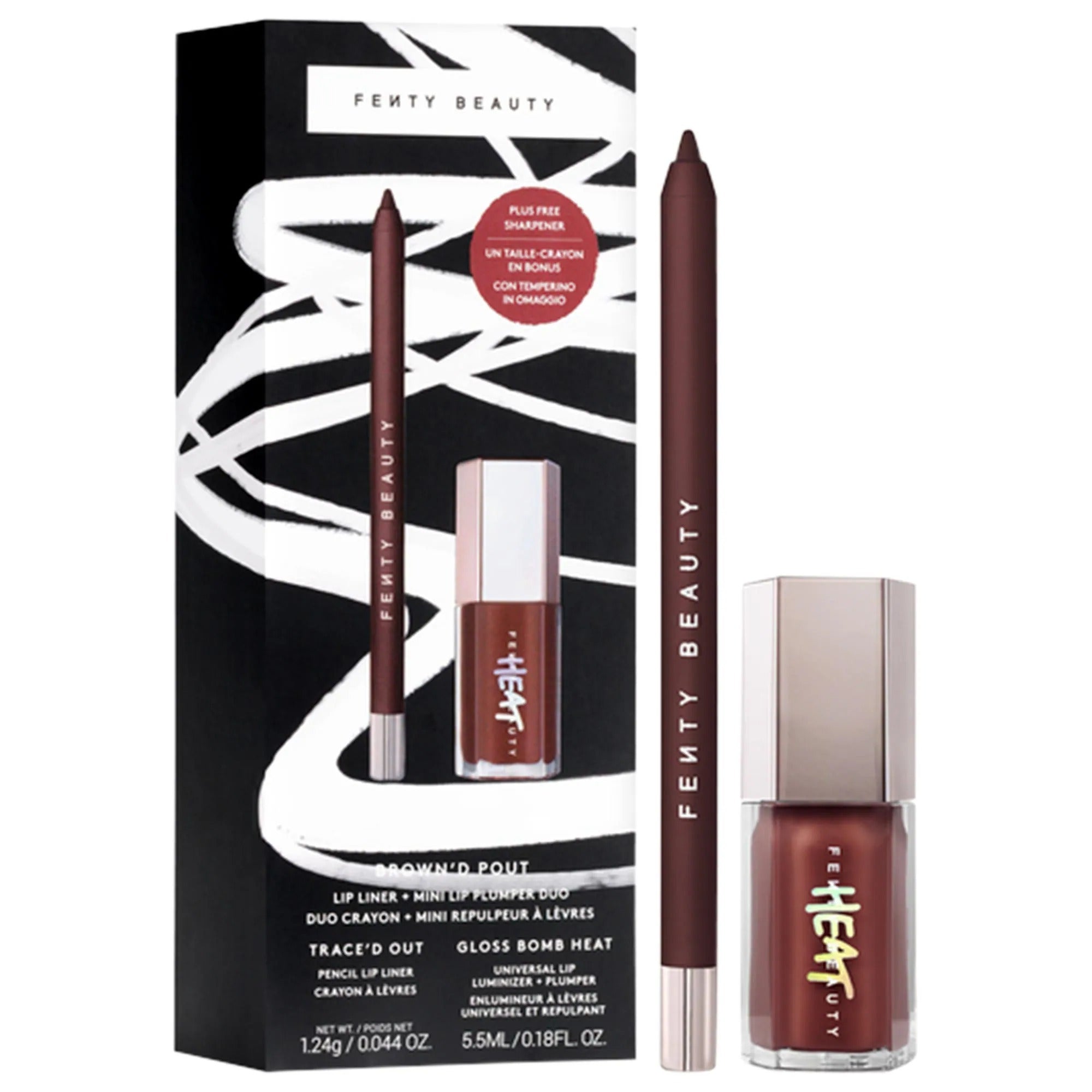 Fenty Beauty by Rihanna Brown'd Pout Lip Liner + Mini Lip Plumper Duo