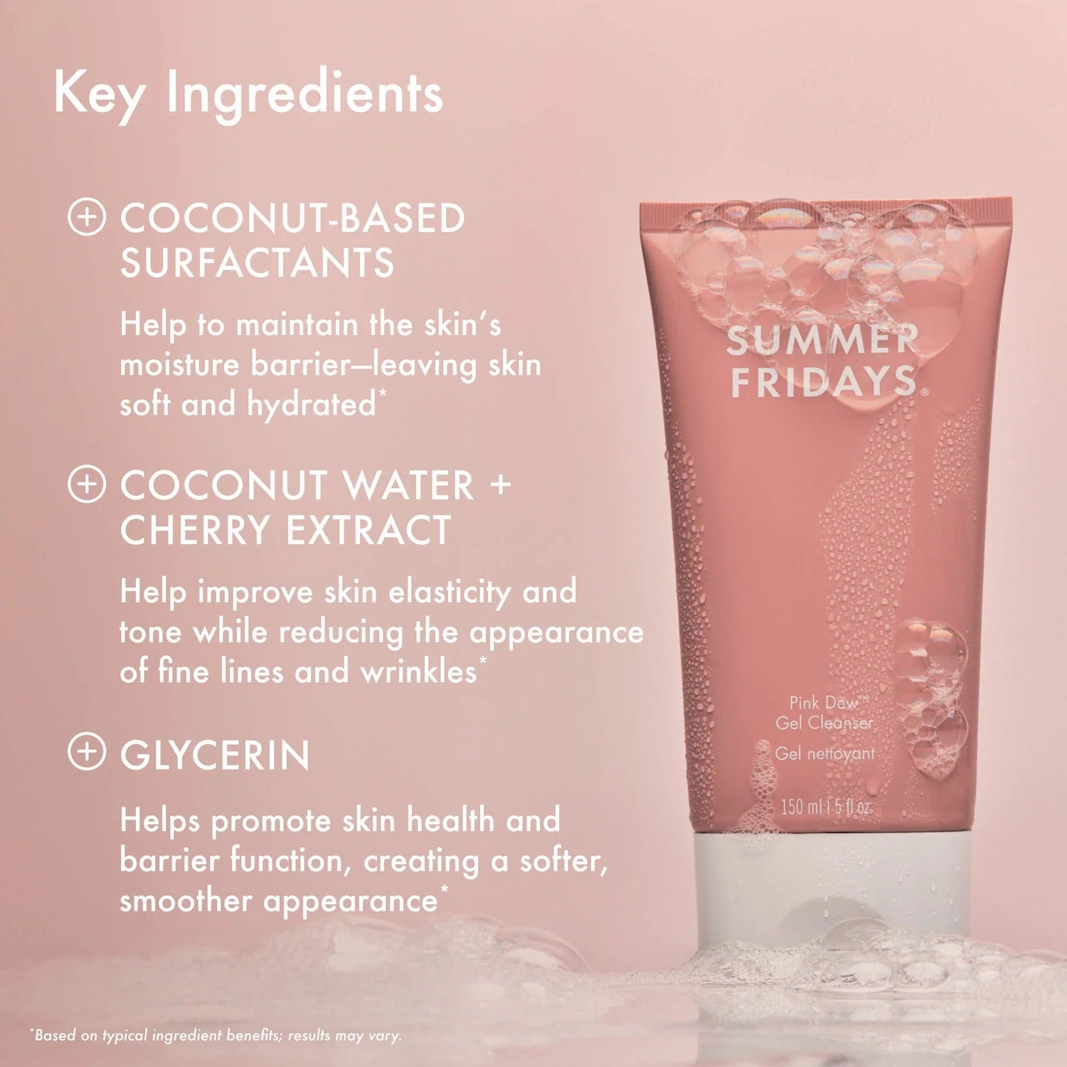 Summer Fridays Pink Dew Gel Cleanser
