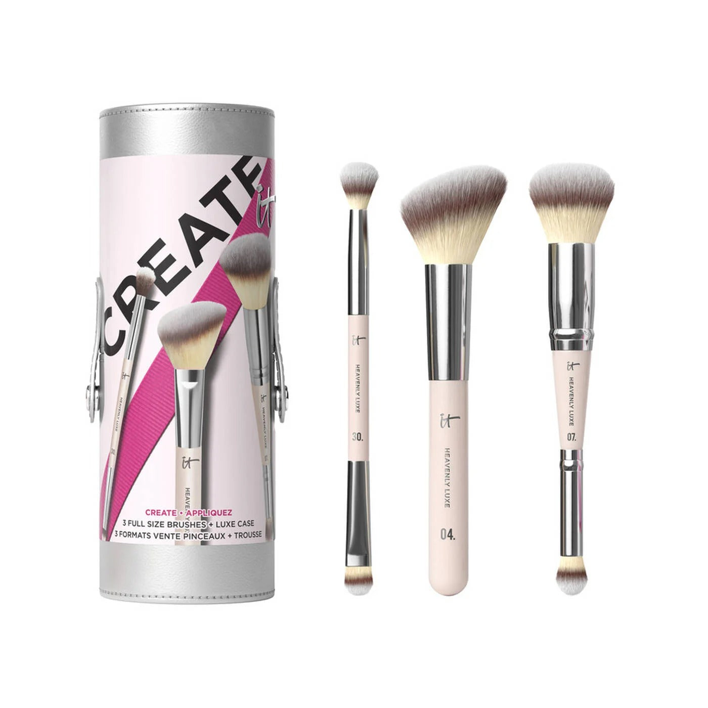 مجموعة فرش المكياج من It Cosmetics للاحتفال بالمظهر الإبداعي + حقيبة سفر فاخرة