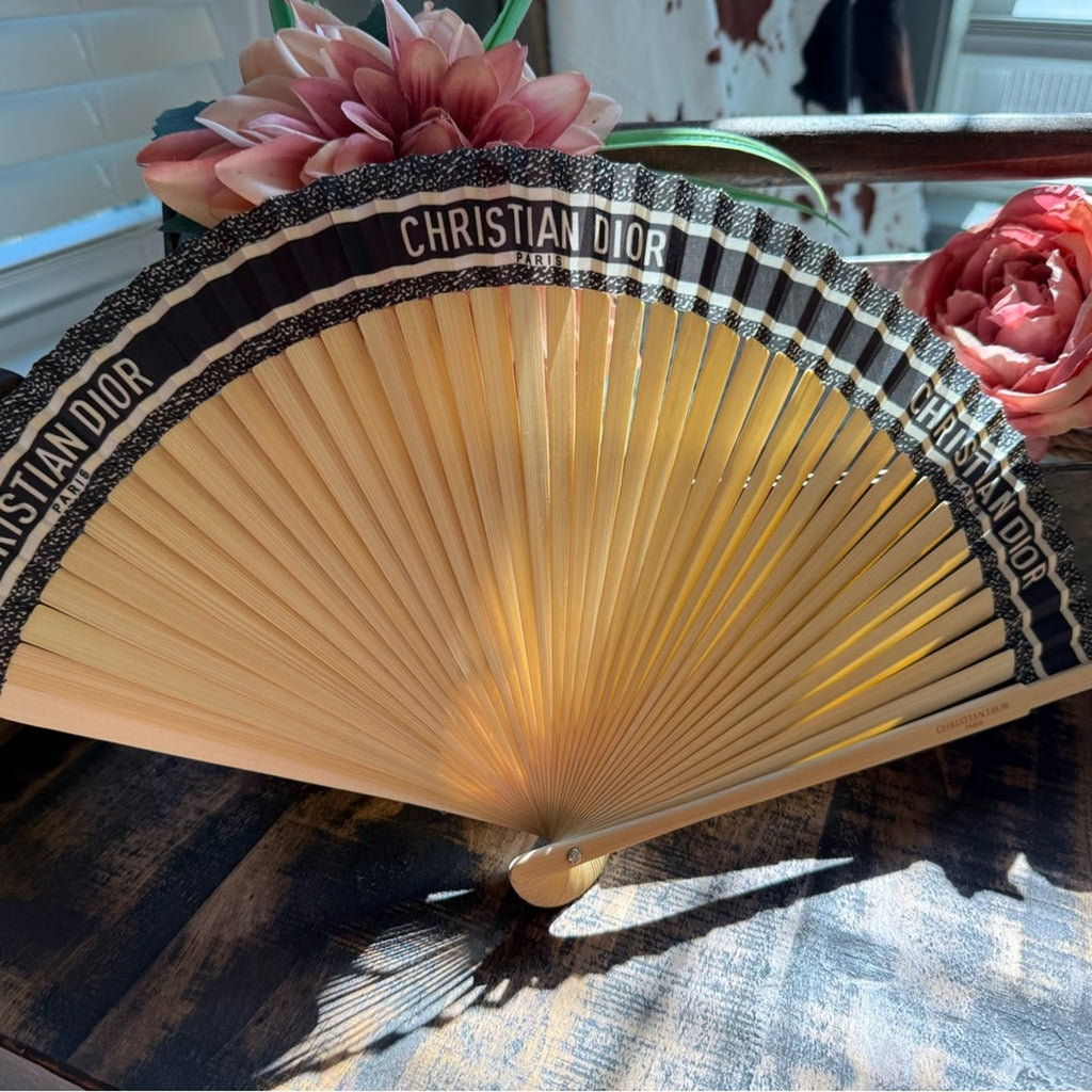 Christian Dior DIORIVIERA Folding Fan Navy Black