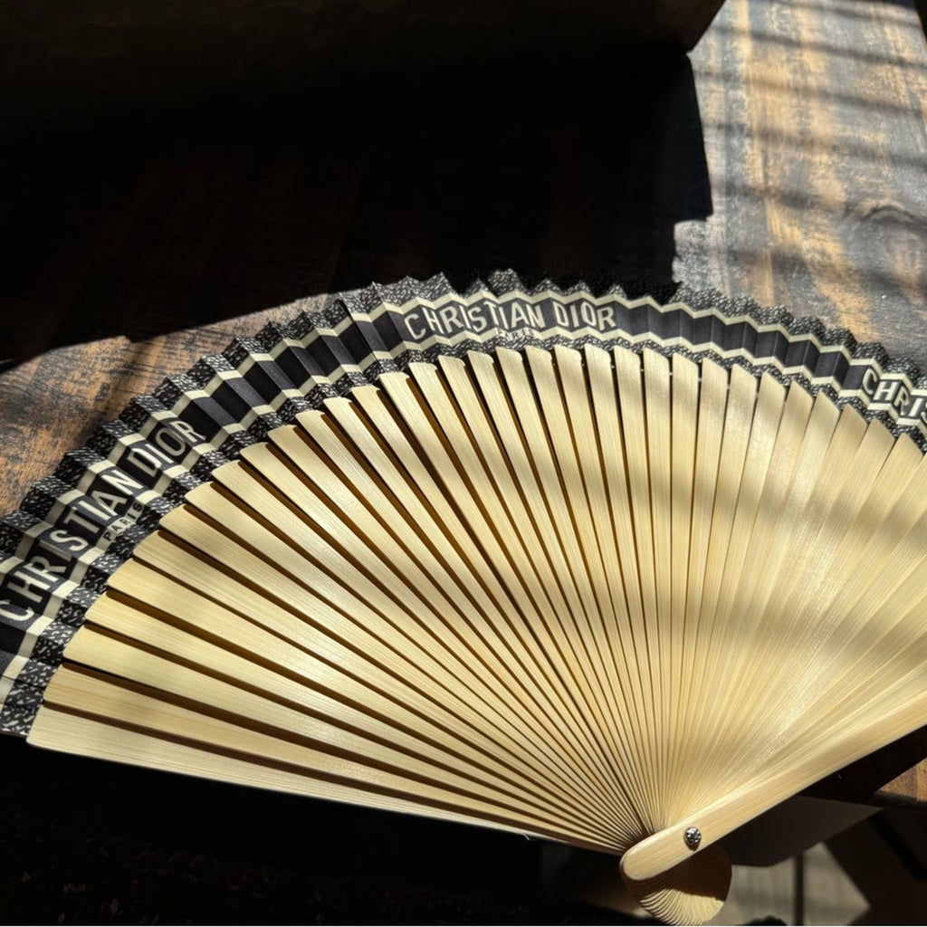Christian Dior DIORIVIERA Folding Fan Navy Black
