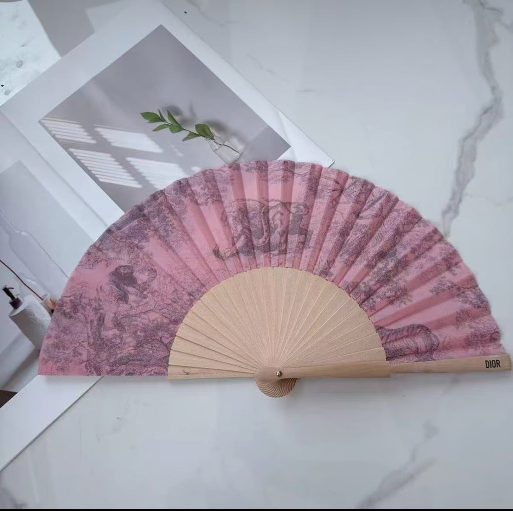Dior Pink and Cream Folding Fan