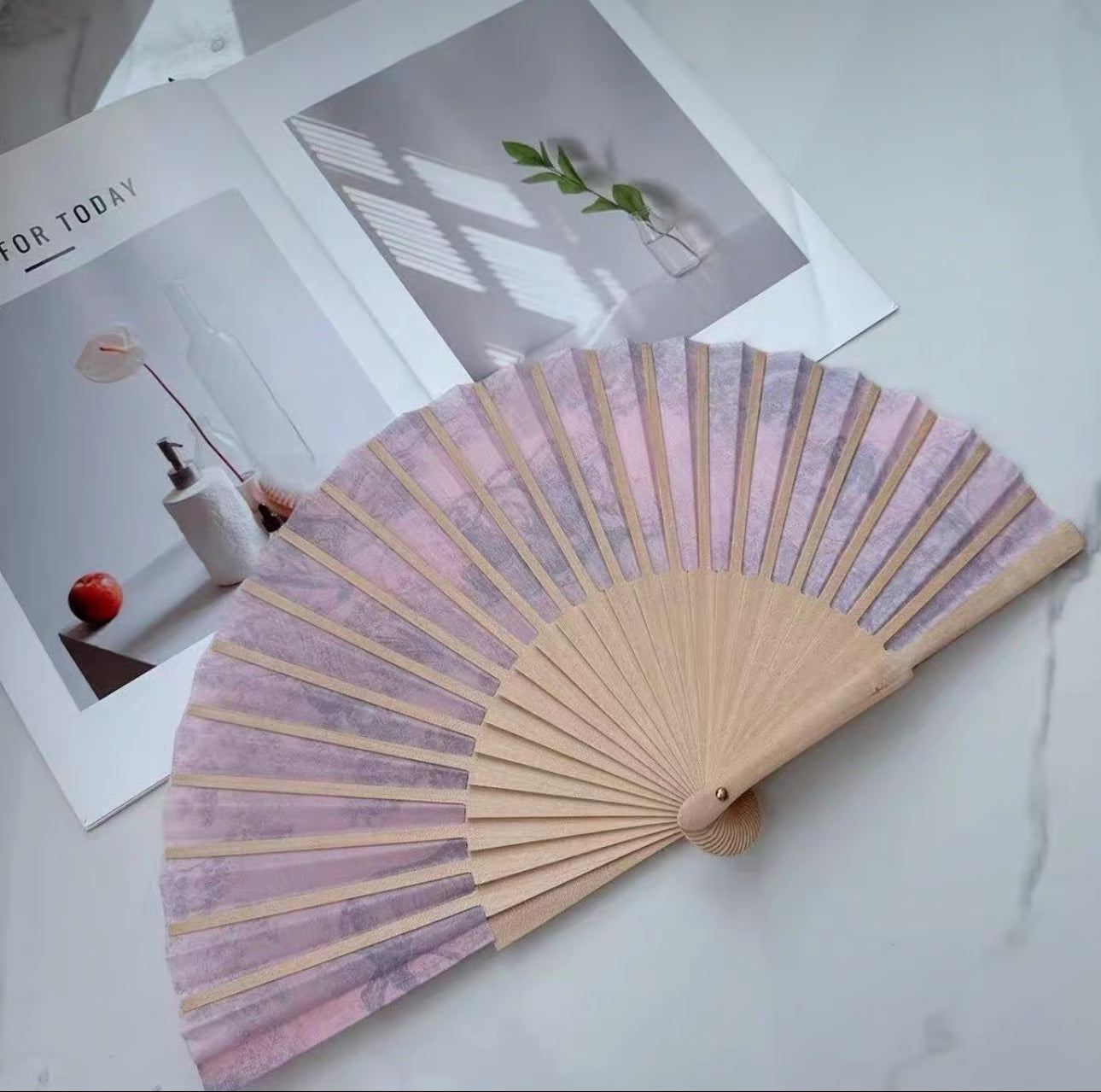 Dior Pink and Cream Folding Fan
