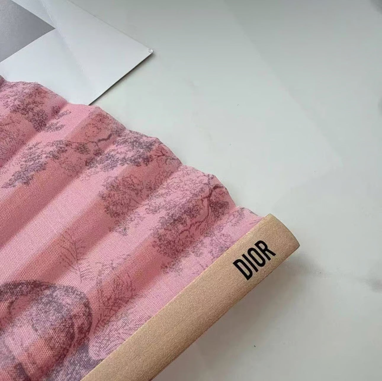 Dior Pink and Cream Folding Fan