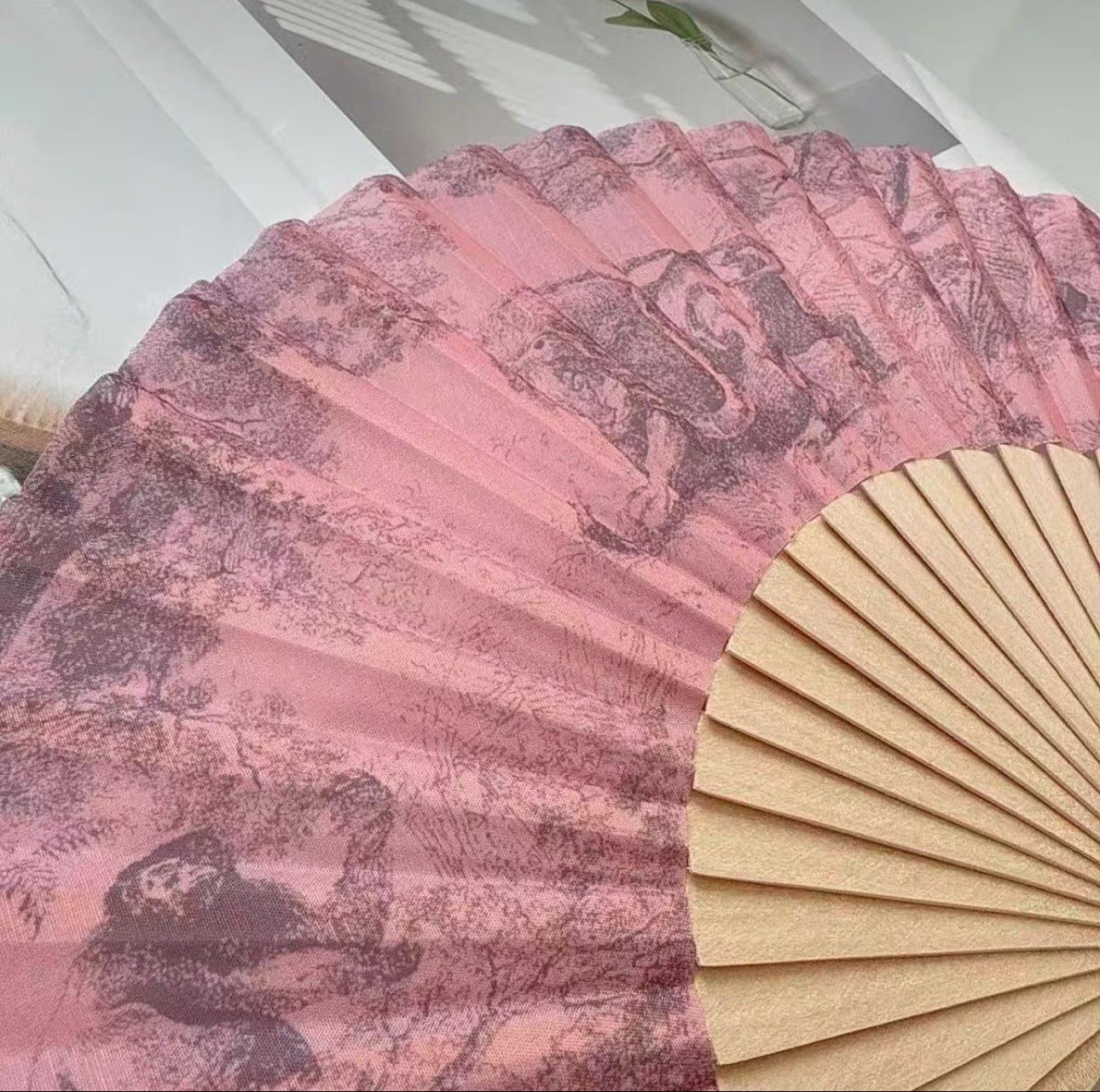 Dior Pink and Cream Folding Fan