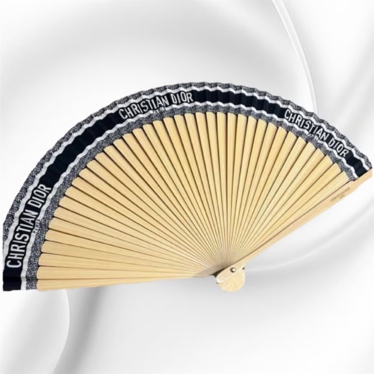 Christian Dior DIORIVIERA Folding Fan Navy Black