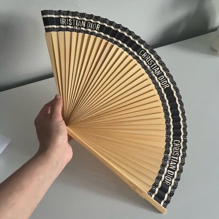Christian Dior DIORIVIERA Folding Fan Navy Black