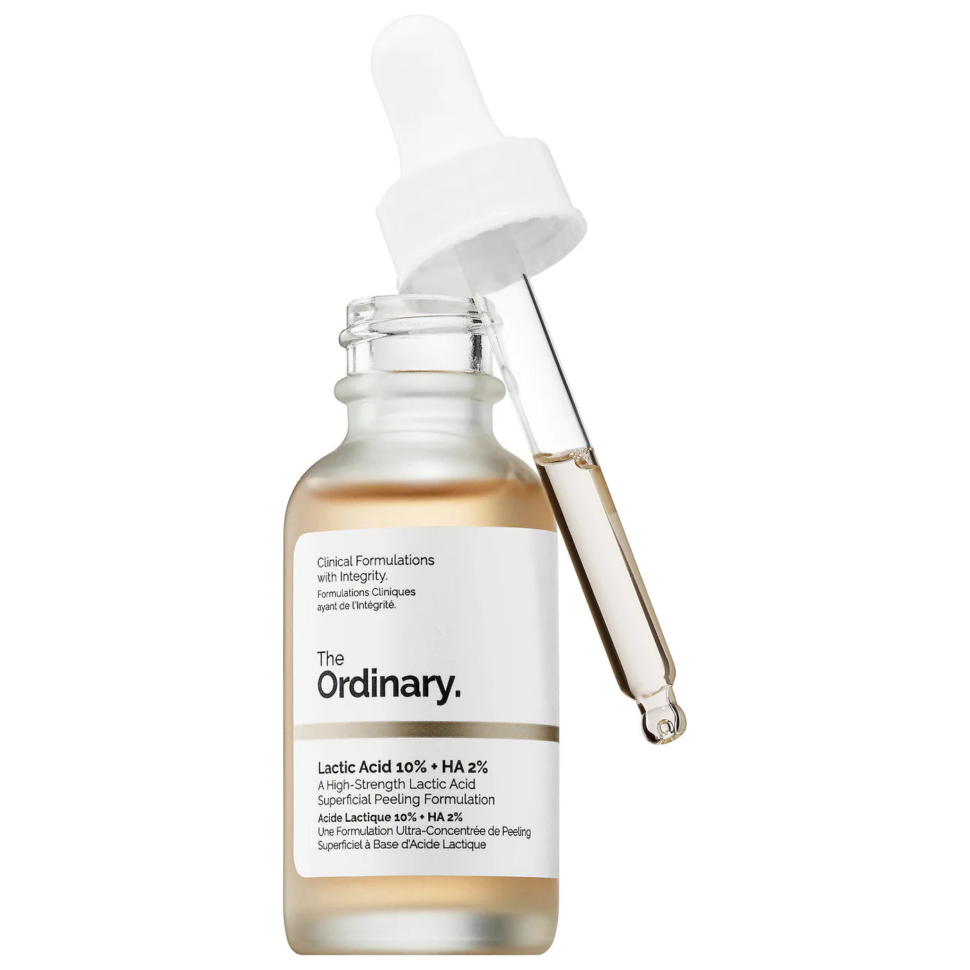 The Ordinary Lactic Acid 10% + HA 2% High-Strength Exfoliating Serum for Uneven Texture