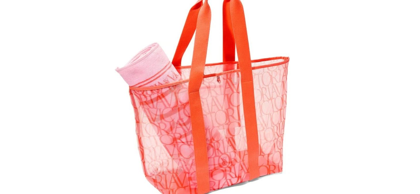 VICTORIA'S SECRET Mesh Large Beach Tote Orange