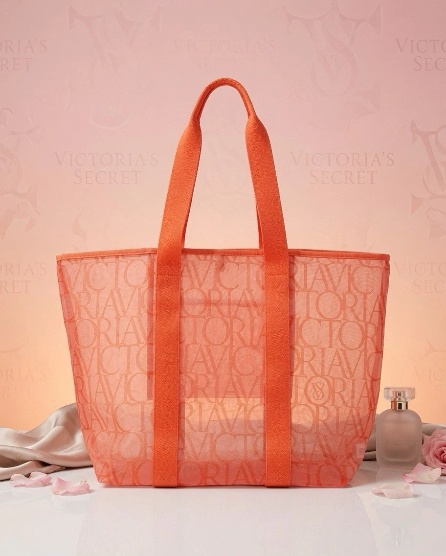 VICTORIA'S SECRET Mesh Large Beach Tote Orange