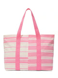 Victoria's Secret Stripe Pink Canvas Tote Bag