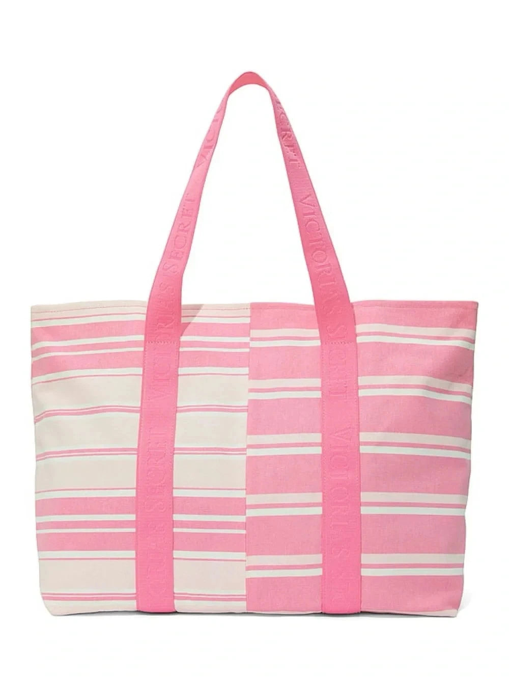 Victoria's Secret Stripe Pink Canvas Tote Bag