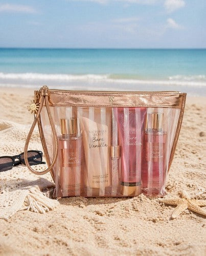 Victoria's Secret Bronze Wristlet Beauty Pouch.