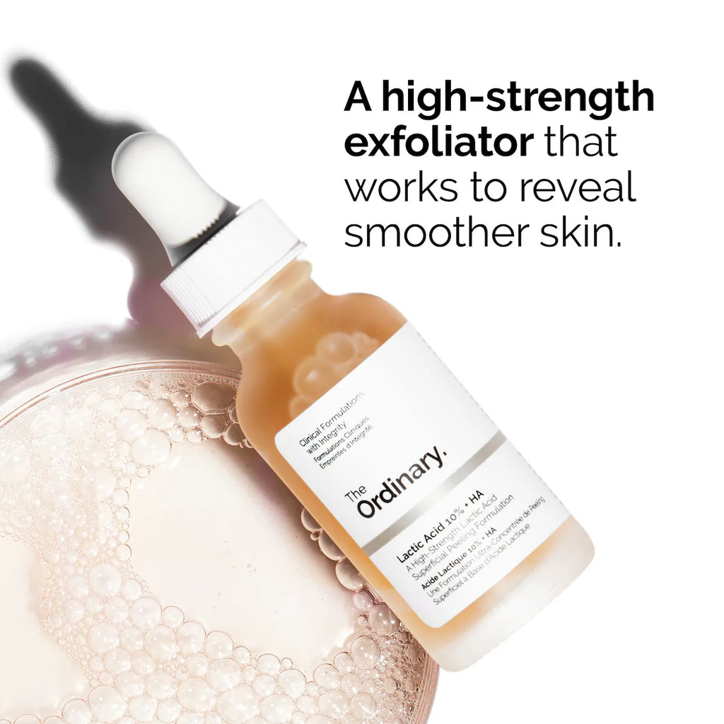 The Ordinary Lactic Acid 10% + HA 2% High-Strength Exfoliating Serum for Uneven Texture