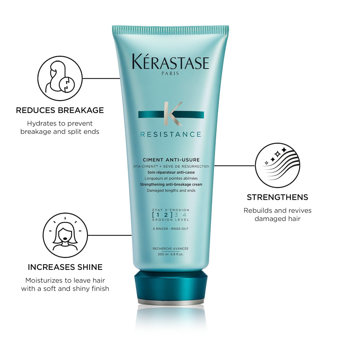 Kérastase Resistance Strengthening Conditioner for Damaged Hair from Heat Styling