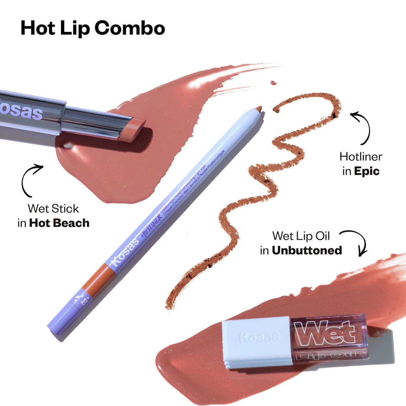 Kosas Wet Lip Oil Plumping Peptide Lip Treatment Gloss