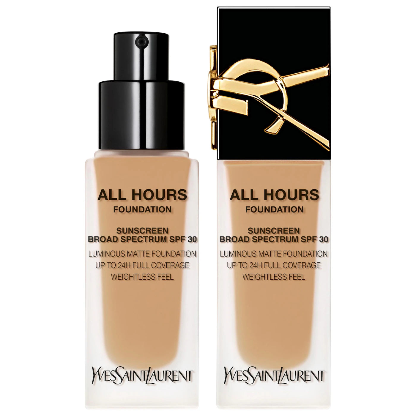 كريم أساس إيف سان لوران YSL All Hours Luminous Natural Matte Foundation يدوم 24 ساعة مع عامل حماية من الشمس SPF 30 وحمض الهيالورونيك