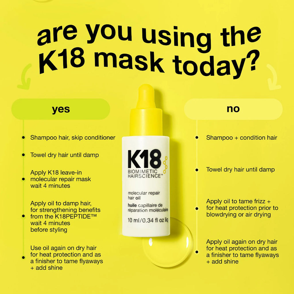 K18 Biomimetic Hairscience  Molecular Repair Hair Oil