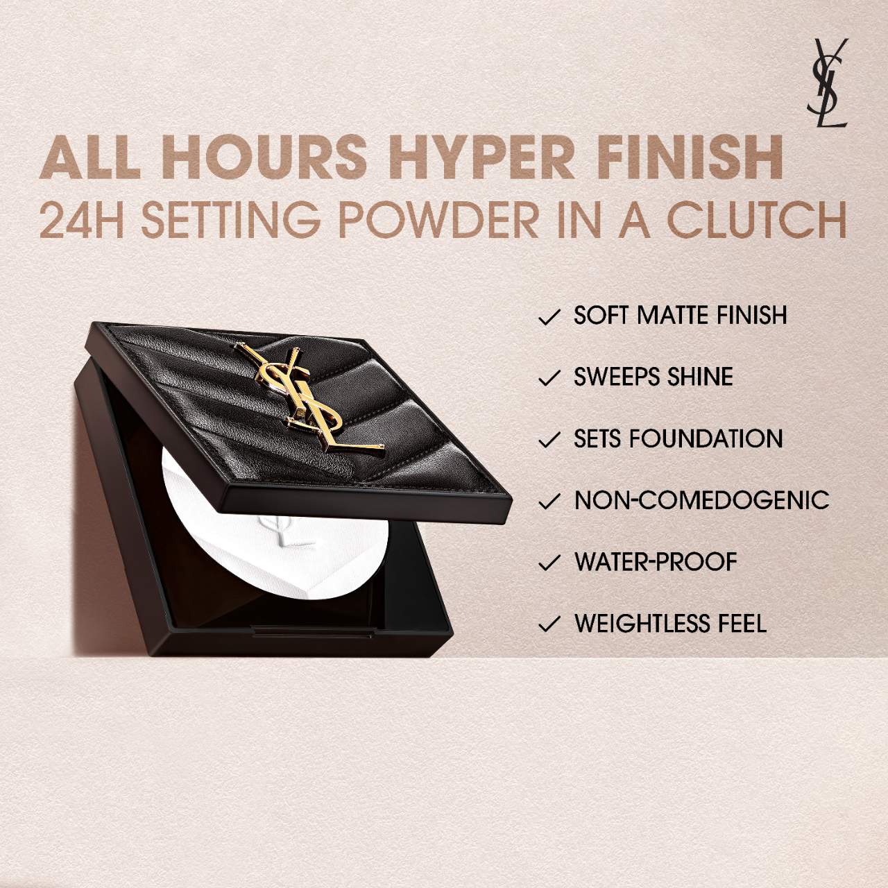 Yves Saint Laurent YSL All Hours Hyper Finish 24H Multi-Use Natural Matte Powder