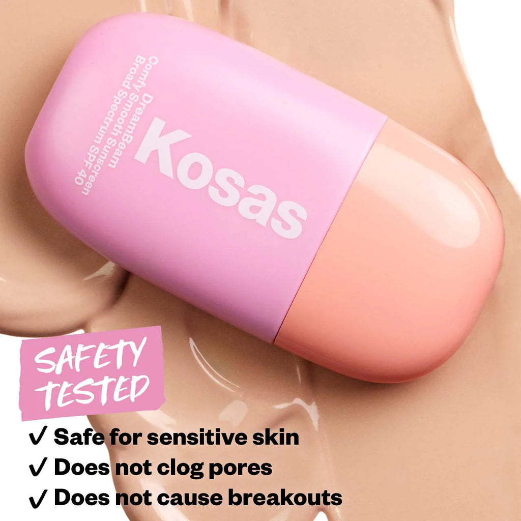 Kosas DreamBeam Silicone-Free Mineral Sunscreen SPF 40 with Ceramides and Peptides
