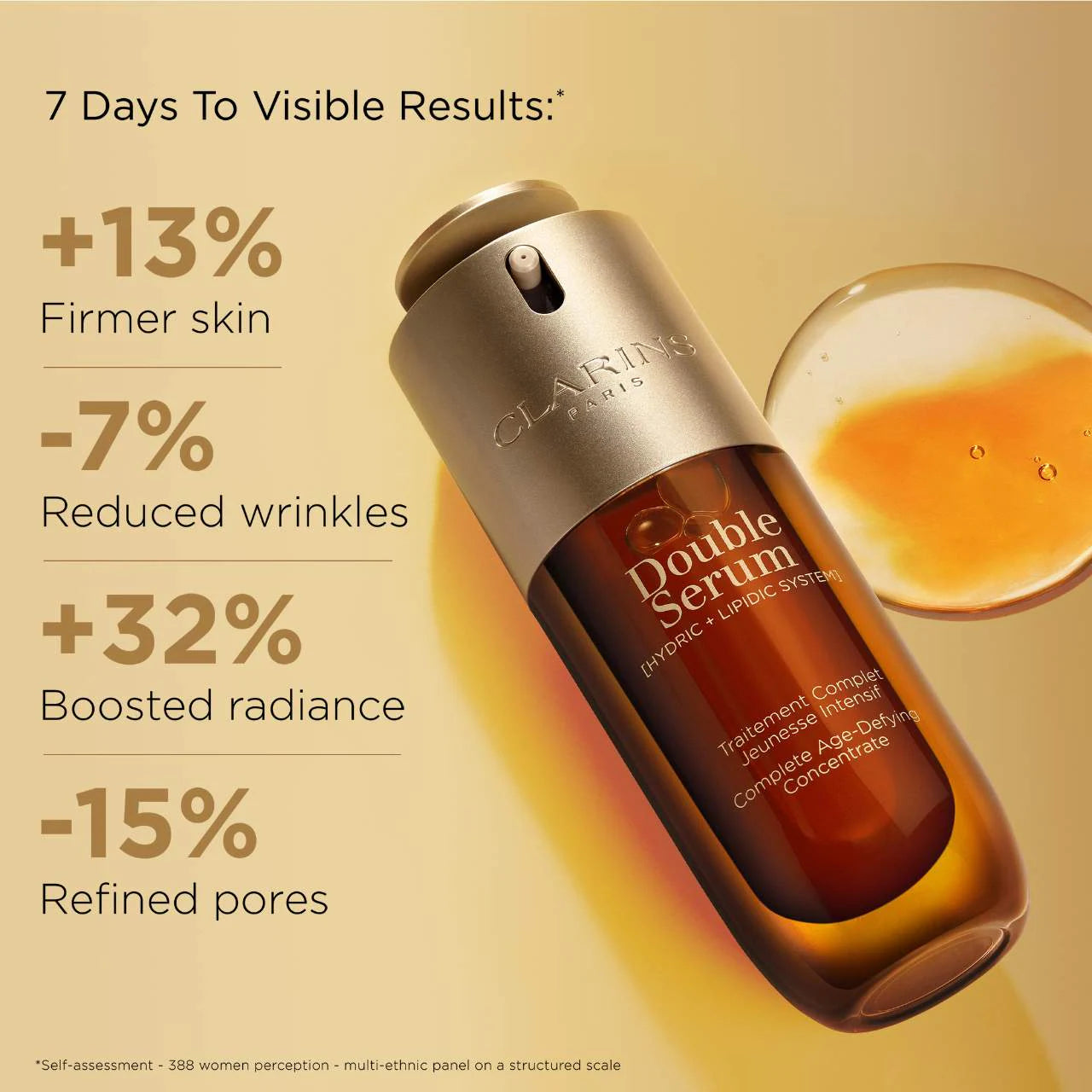 Clarins DOUBLE SERUM® To Firm, Boost Radiance & Refine Pores