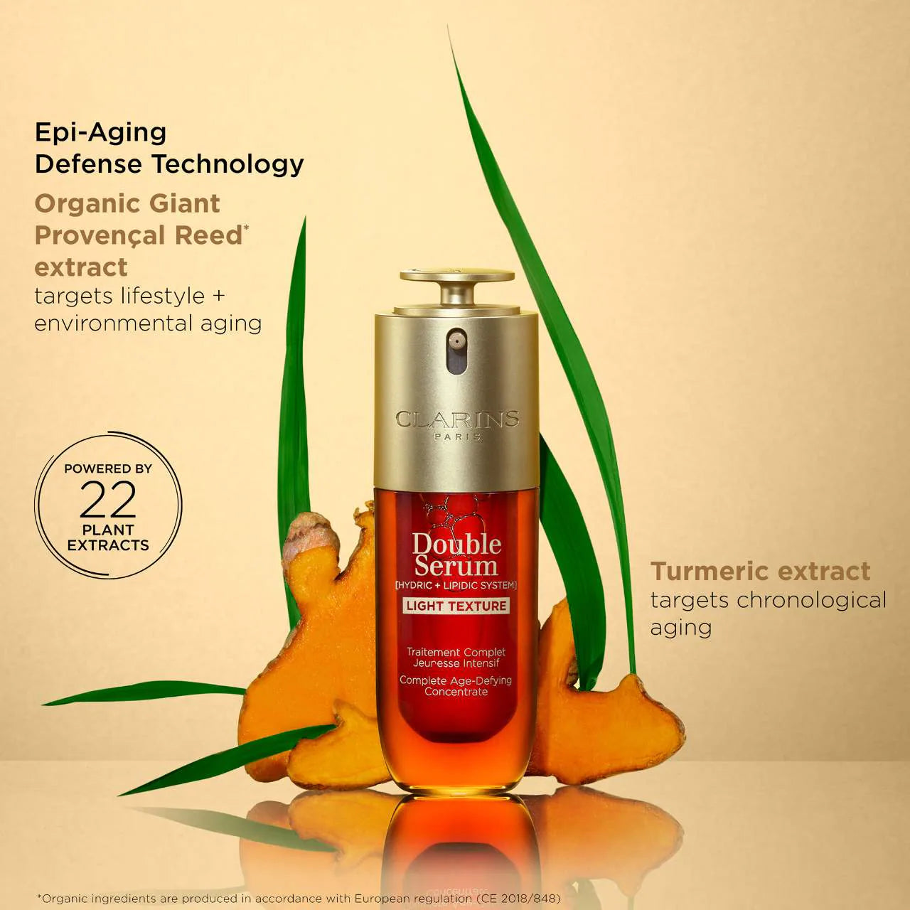 Clarins DOUBLE SERUM® Light Texture To Firm, Boost Radiance & Refine Pores