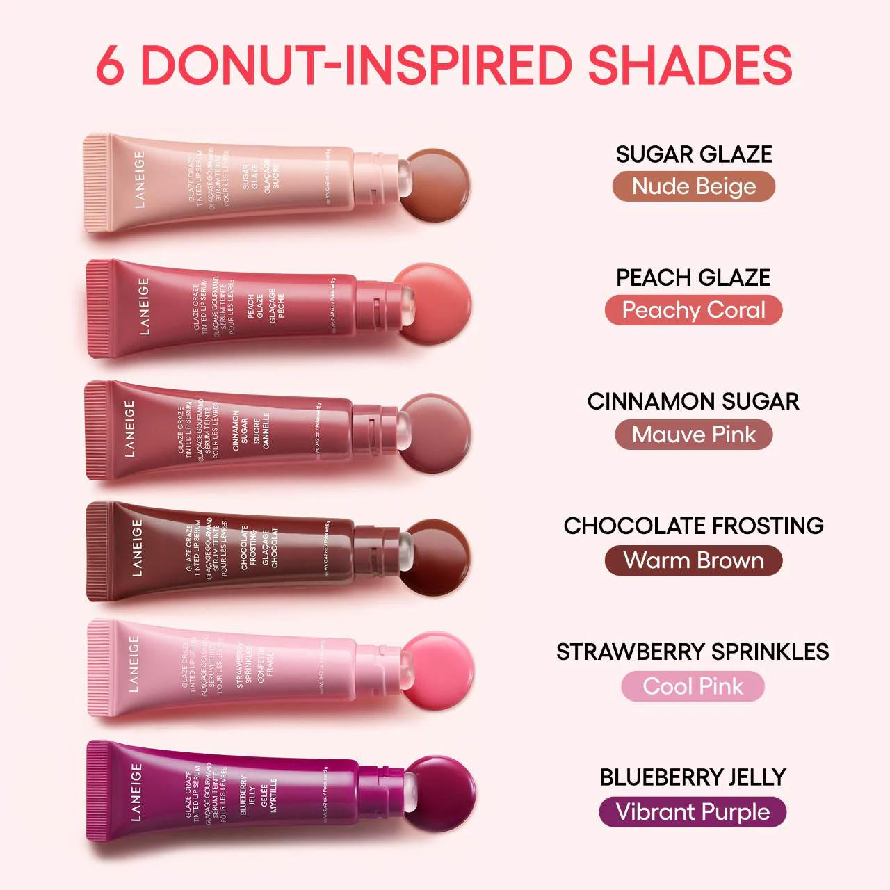 LANEIGE Glaze Craze Tinted Polypeptide Lip Serum Treatmen