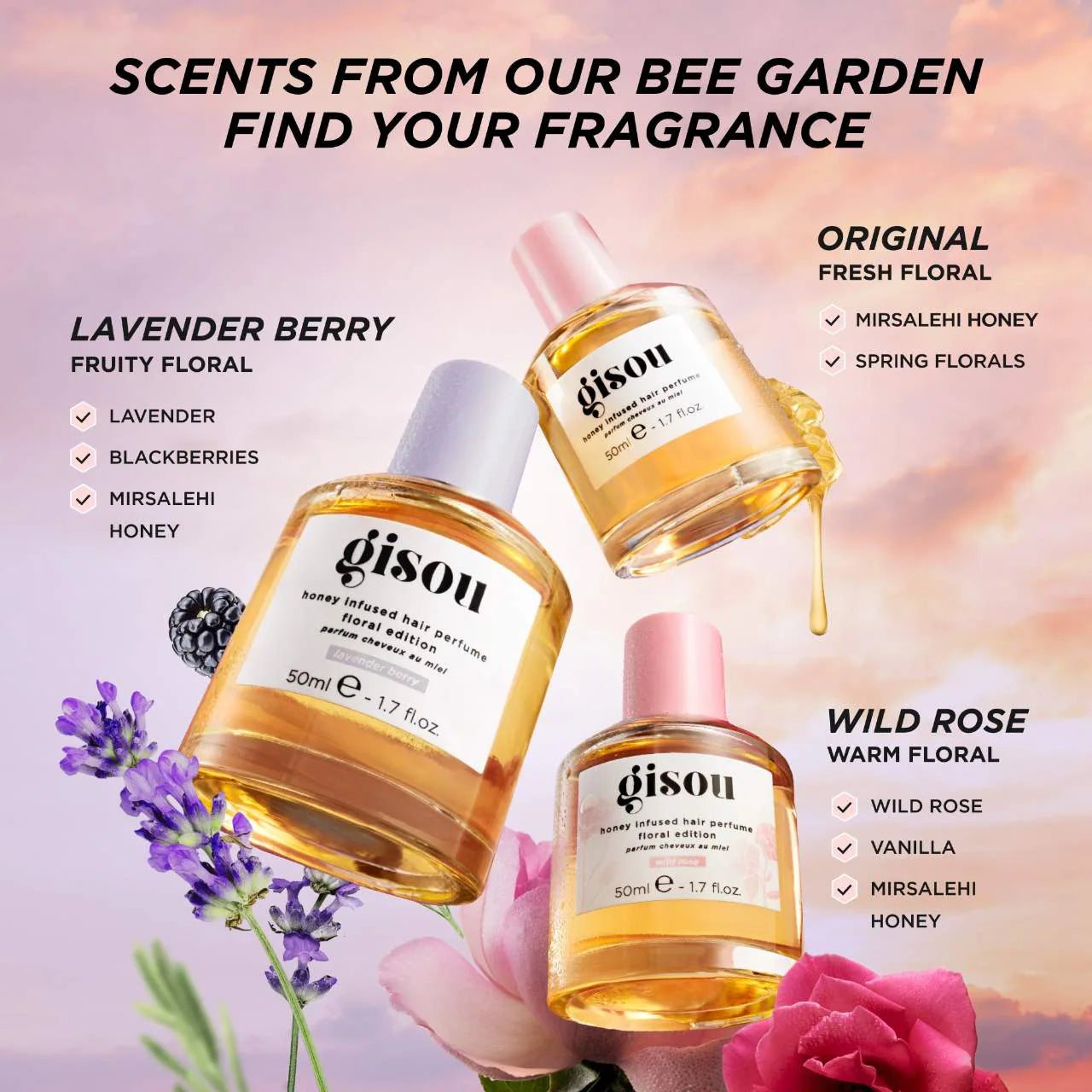 Gisou Mini Lavender Berry Honey Infused Hair Perfume