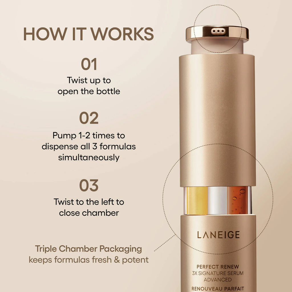LANEIGE Perfect Renew 3x Signature Serum Advanced for Anti-Aging, Firming & Lifting