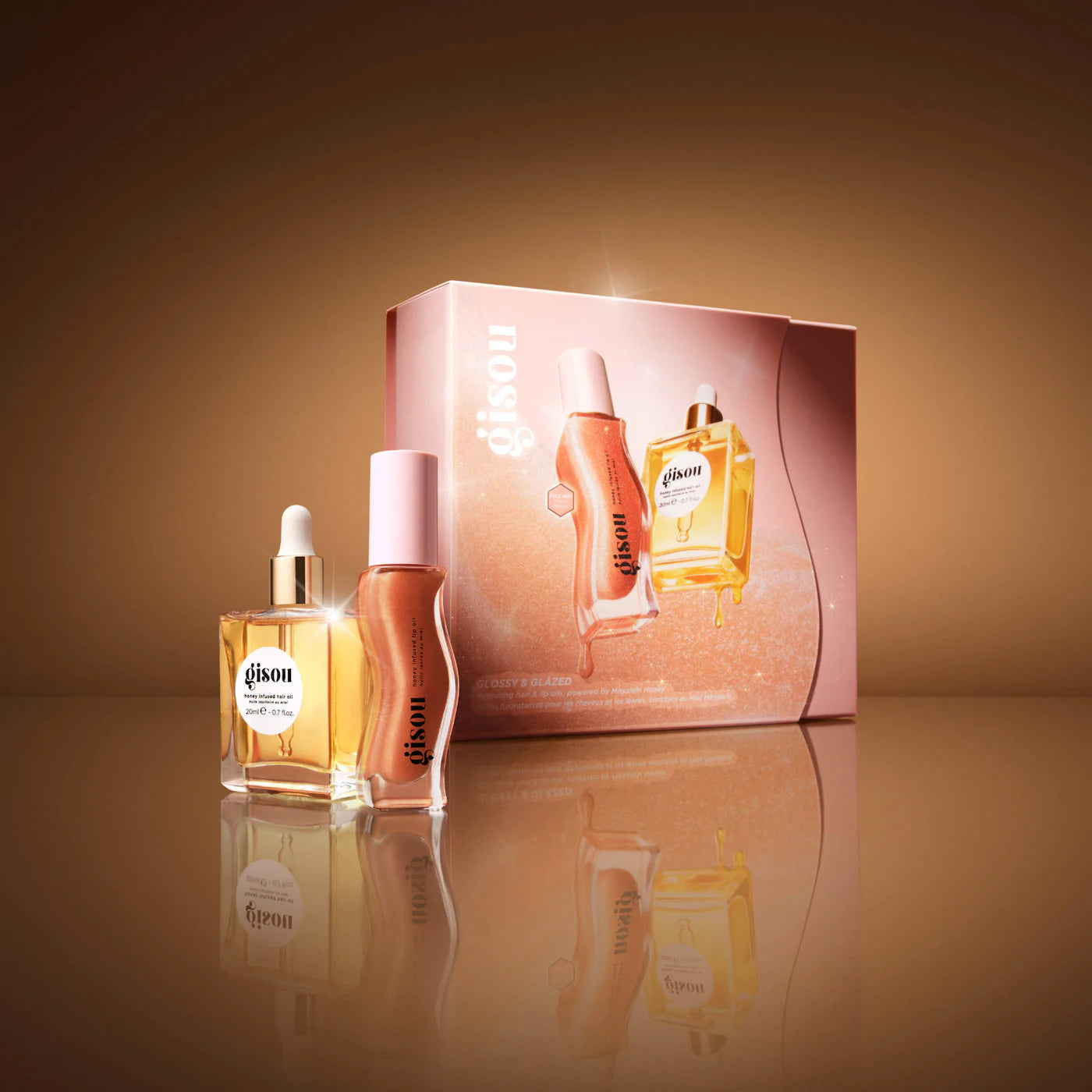 Gisou Glossy & Glazed Hair & Lip Oil Gift Set