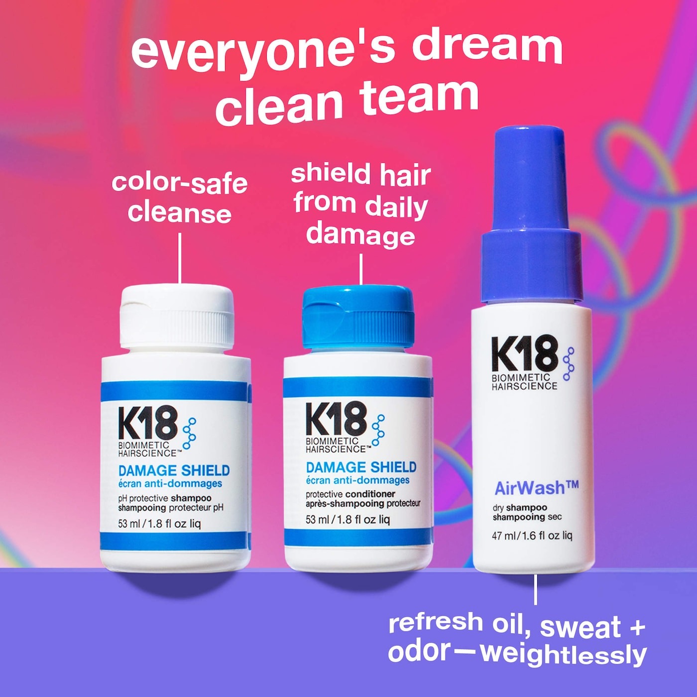 K18 Biomimetic Hairscience Clean Streak Minis Hair Gift Set