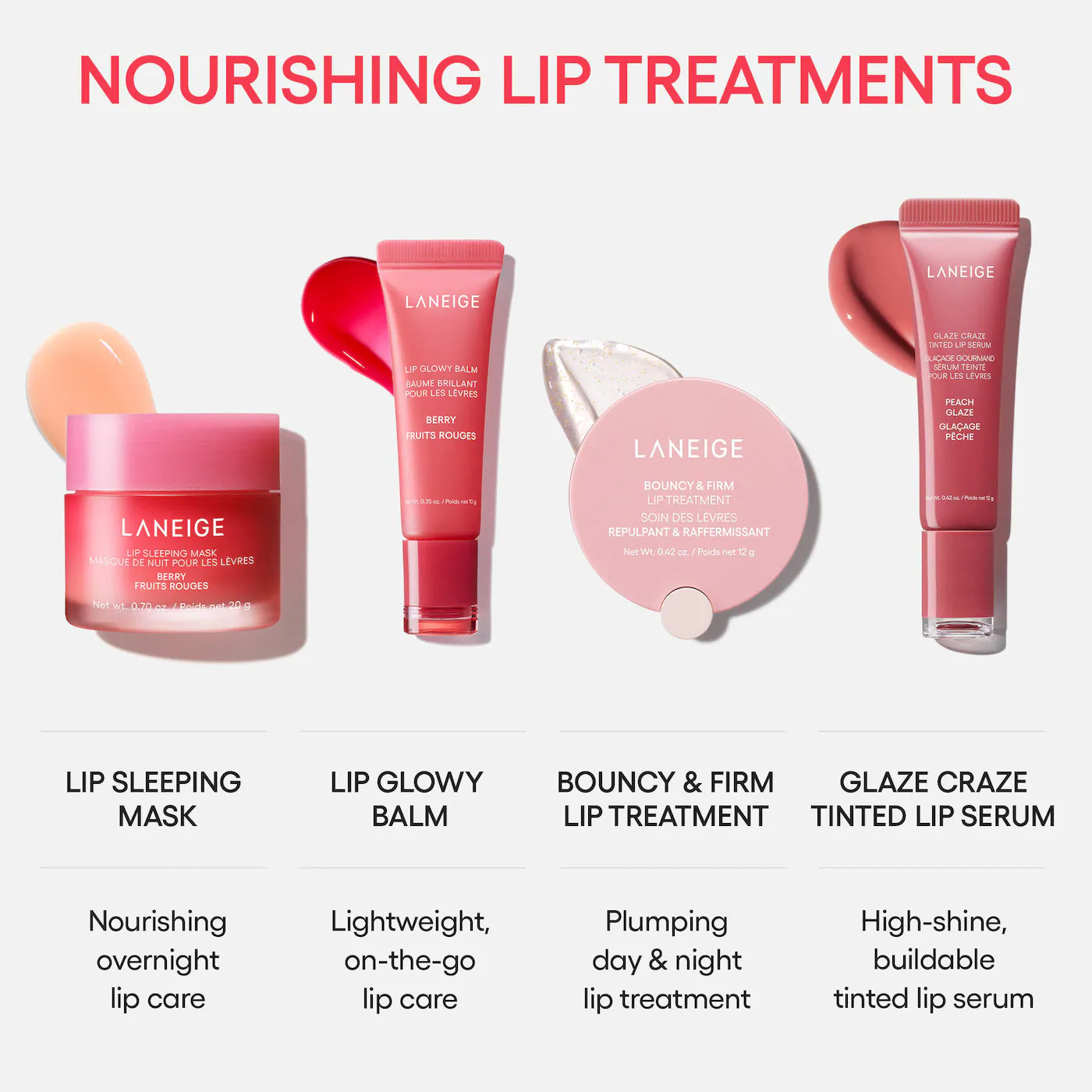 مجموعة LANEIGE Berry Sweet Lip Treatment Minis Trio