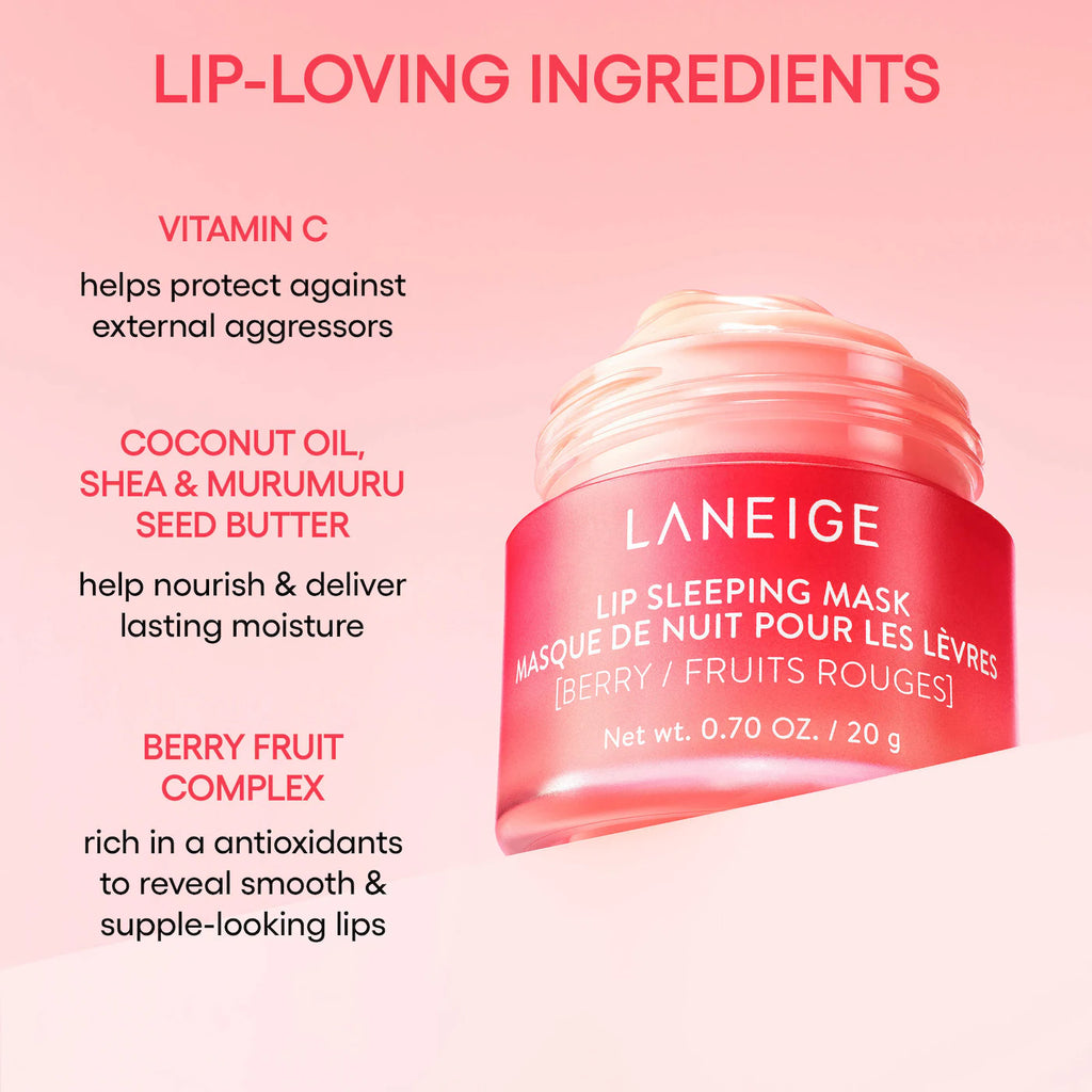 مجموعة LANEIGE Berry Sweet Lip Treatment Minis Trio