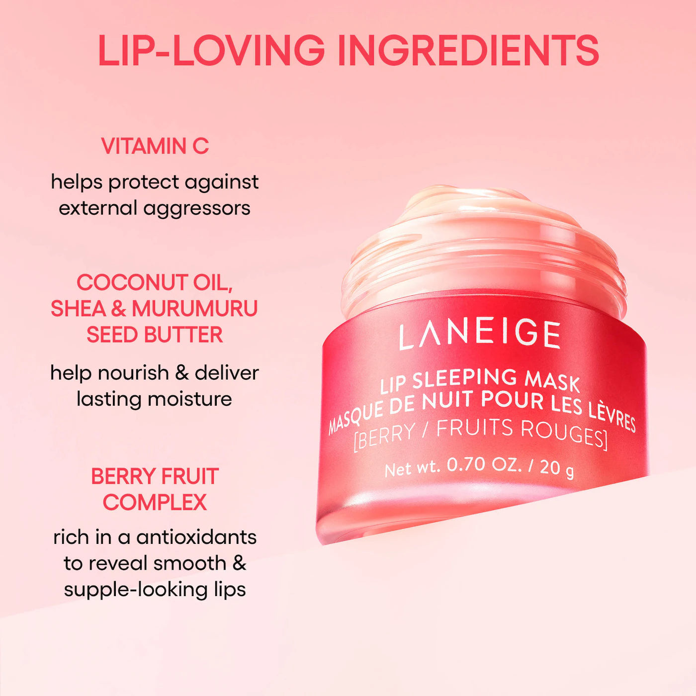 مجموعة LANEIGE Berry Sweet Lip Treatment Minis Trio