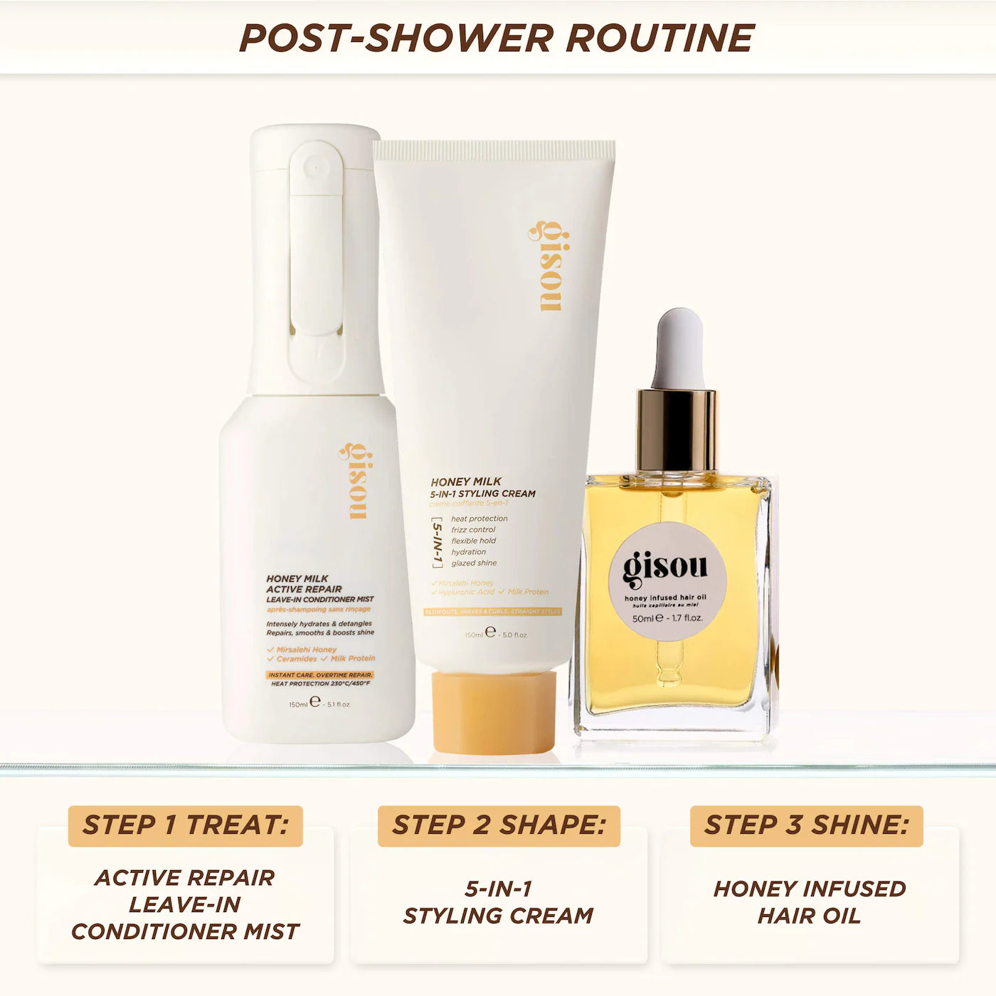 Gisou  Honey Milk Active Repair Leave In Conditioner Mist