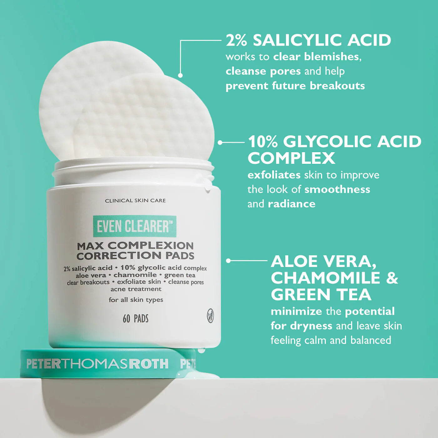 Peter Thomas Roth Even Clearer™ Max Complexion Correction Pads for Acne and Blemishes